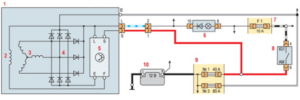 Схема соединений генератора и стартера Hyundai Porter