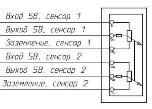 Датчик положения акселератора (электронная педаль) ЯМЗ-53404, ЯМЗ-53604.