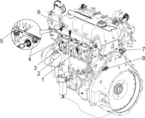 Места установки датчиков на двигателях семейства ЯМЗ-530 CNG.