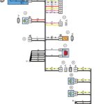 Схема электрических соединений жгута проводов дополнительного заднего (жгута проводов двери задка) и жгута проводов фонарей освещения номерного знака автомобиля Лада Калина 11174.