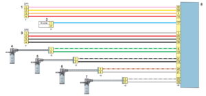 Схема соединений жгута проводов антиблокировочной системы тормозов ГАЗель Бизнес.