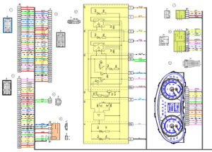 Схема электрических соединений жгута проводов панели приборов ВАЗ 2170 (Приора).