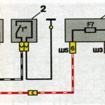 Схема включения электродвигателя системы охлаждения двигателя ВАЗ-2110.