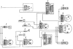 Электрическая схема системы контрольно-измерительных приборов автомобилей КамАЗ