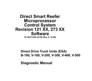 Руководство по диагностике микропроцессорных контроллеров Thermo King Direct Smart Reefer Microprocessor Control System Revision 121 XX, 273 XX (English).