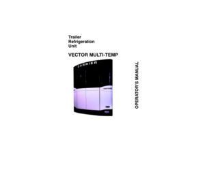 Carrier Vector Multi-Temp Operator’s Manual.