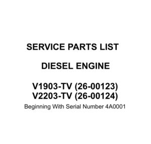 Каталог запчастей дизельного двигателя Carrier V1903-TV (26-00123) и V2203-TV (26-00124) (English).