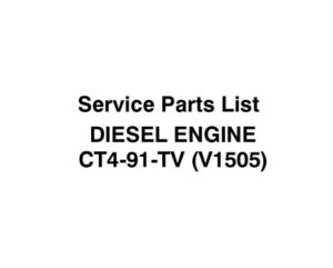 Каталог запчастей дизельного двигателя Carrier CT4-91-TV (V1505) (English).