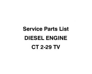 Каталог запчастей дизельного двигателя Carrier CT2-29-TV (English).