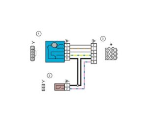 Схема электрических соединений жгута проводов коробки воздухопритока Лада Гранта