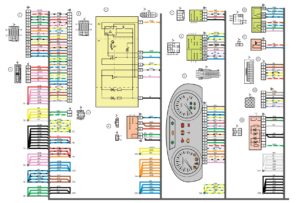 Схема электрических соединений жгута проводов панели приборов Лада Гранта