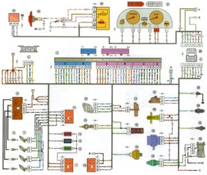 Схема электрических соединений ЭСУД Россия-83 GM, Январь 4 ВАЗ-21103 с двигателем 2112.
