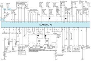 Электрическая принципиальная схема системы управления распределенным впрыском MFI (G4FA/G4FC: GAMMA 1.4L/1.6L) автомобиля Kia Rio