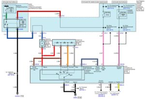 Электрическая принципиальная схема системы управления кондиционером автомобиля Kia Rio