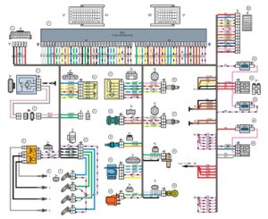 Схема электрических соединений жгута проводов системы зажигания 21144 - 3724026-00 (Лада Самара).