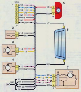 Схема соединений дополнительного жгута проводов двери багажного отделения (с 2009 г.) Шевроле Нива.