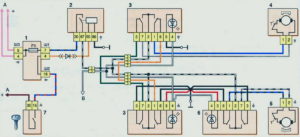 Схема включения электростеклоподъемников дверей (до 2009 г.) Шевроле Нива.