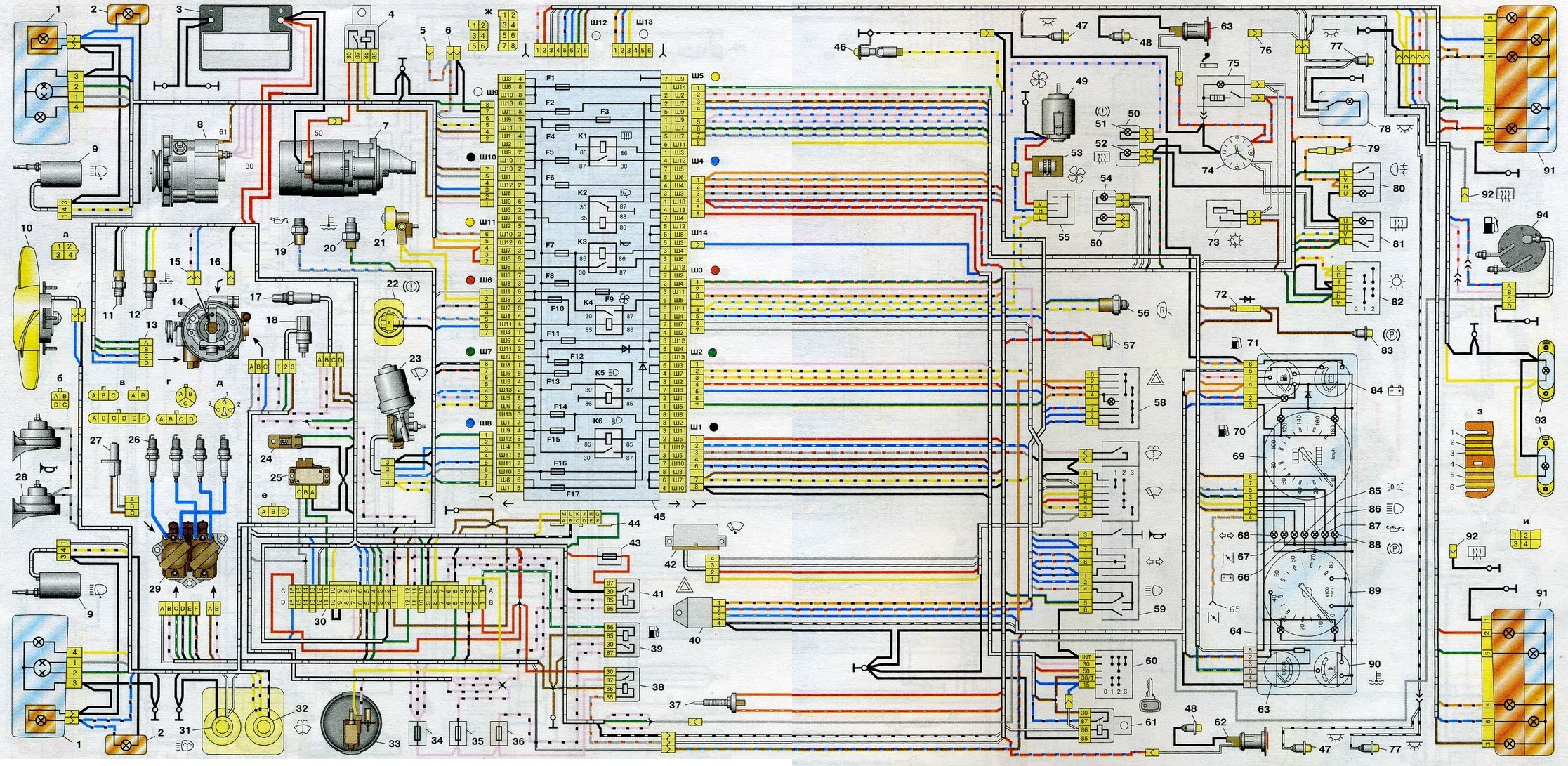 Схема электропроводки ВАЗ – инжектор: разбираемся в тонкостях