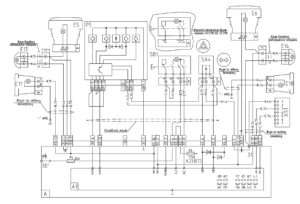 Схема указателей поворотов и аварийной сигнализации (блок-фара) МАЗ-5440E9, 5340E9, 6310E9, 6430E9 с двигателем Mercedes OM501LAV/4 (Евро-5).