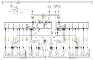 Схема управления электрооборудованием дверей МАЗ-5440.