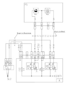 Схема подключения датчиков уровня МАЗ-5440E9, 5340E9, 6310E9, 6430E9 с двигателем Mercedes OM501LAV/4 (Евро-5).