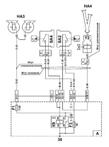 Схема подключения звуковых сигналов МАЗ 5340M4, 5550M4, 6312М4 (Mercedes, Евро-6).