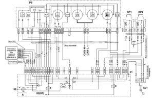 Схема подключения указателей и аварийных ламп МАЗ 5340M4, 5550M4, 6312М4 (Mercedes, Евро-6).
