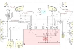 Схема подключения системы управления габаритными огнями МАЗ-6312В9.