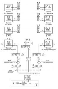 Схема подключения нагревателей зеркал 631228-3700001 ЭЗ автомобилей МАЗ семейства 6430.