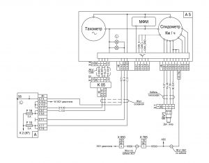 Схема подключения системы цифрового тахографа, тахометра и датчика нейтрали 631228-3700001 ЭЗ автомобилей МАЗ семейства 6430.