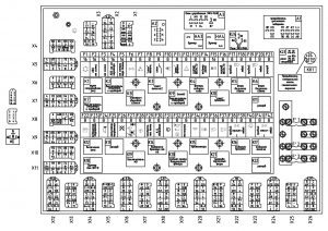 Расположение элементов в блоке контроля аппаратуры МАЗ-6430, двигатели ЯМЗ, MAN, Евро-1, 2, 3, БКА-3, 643008-3700001 И.