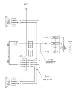 Схема подключения автомагнитолы МАЗ-6430, двигатели ЯМЗ, MAN, Евро-1, 2, 3, БКА-3, 643008-3700001 И.