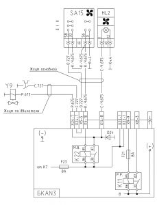 Схема подключения муфты вентилятора охлаждения и резервного реле двигателя МАЗ-6430, двигатели ЯМЗ, MAN, Евро-1, 2, 3, БКА-3, 643008-3700001 И.