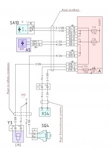 Схема подключения блокировки межколёсного дифференциала и розетки МАЗ-6312В9.