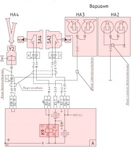 Схема подключения звуковых сигналов МАЗ-6312В9.