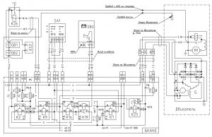 Схема системы электропитания МАЗ 643069 с блоком коммутации БКА-3 и двигателем MAN.