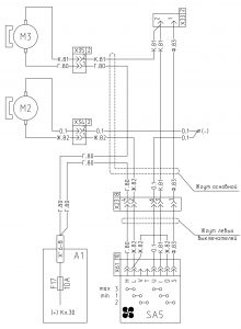Схема включения электродвигателей вентилятора отопителя МАЗ-642205 (2008 год).
