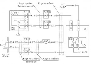 Схема звуковой сигнализации открытия двери МАЗ-642205 (2008 год).