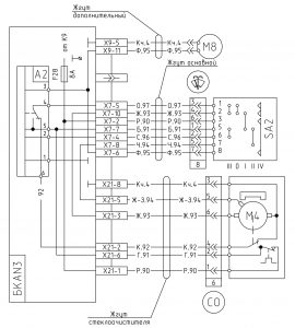 Схема системы управления стеклоочистителем и стеклоомывателем МАЗ 643069 с блоком коммутации БКА-3.