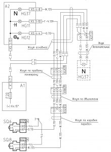 Схема включения контрольных ламп делителя и нейтрали КПП на коробках ЯМЗ-239 МАЗ-642205 (2008 год).