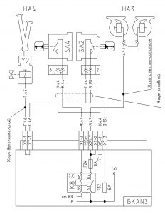 Схема подключения звуковых сигналов МАЗ 643069 с блоком коммутации БКА-3.