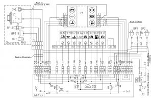 Схема подключения указателей и аварийных ламп МАЗ 643069 с блоком коммутации БКА-3 и двигателем MAN.