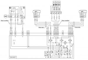 Схема системы управления ближнего, дальнего и дополнительного дальнего света фар МАЗ 643069 с блоком коммутации БКА-3.