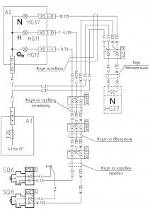Схема включения контрольных ламп делителя и нейтрали КПП МАЗ-533605 (2008 год).