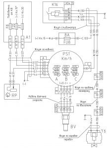 Схема подключения спидометра и включения блокировки демультипликатора на КПП ЯМЗ-238М, 239, МАЗ-65151 МАЗ-533605 (2008 год).