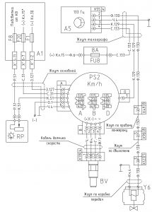 Схема подключения тахографа и включения блокировки демультипликатора на КПП ЯМЗ-238М, 239, МАЗ-65151, МАЗ-551605 (2008 год).