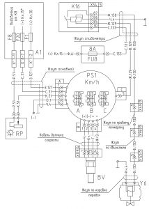 Схема подключения спидометра и включения блокировки демультипликатора на КПП ЯМЗ-238М, 239, МАЗ-65151, МАЗ-630305.