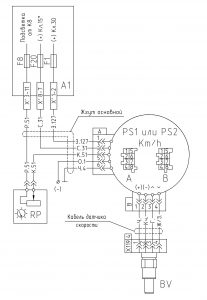 Схема подключения спидометра/тахографа на автомобилях с КПП ЯМЗ-236П МАЗ-543205 (2008 год).