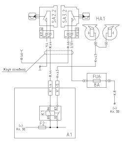Схема включения звуковых сигналов МАЗ-555102.