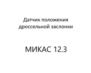 Датчик положения дроссельной заслонки (диагностика МИКАС 12.3).